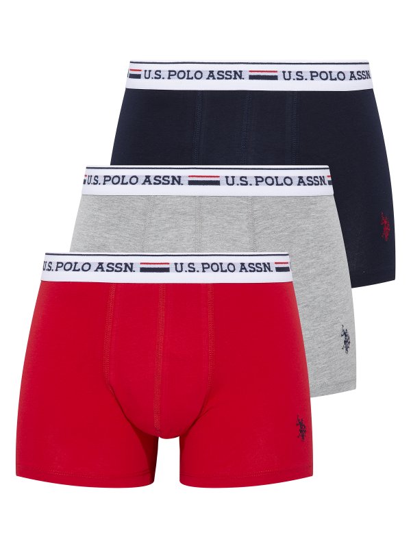 U.S. POLO ASSN. 3Pack boxerky 80431 modrá šedá červená | Vermali.cz